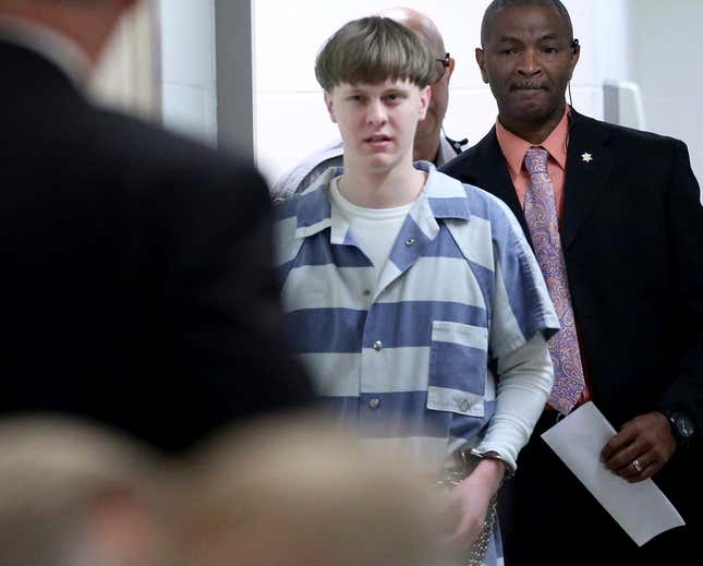 In this April 10, 2017, file photo, Dylann Roof enters the court room at the Charleston County Judicial Center to enter his guilty plea on murder charges in Charleston, S.C. A federal appeals court on Wednesday, Aug. 25, 2021, upheld Roof’s conviction and sentence on federal death row for the 2015 racist slayings of nine members of a Black South Carolina congregation. A three-judge panel of the 4th U.S. Circuit Court of Appeals in Richmond affirmed Roof’s conviction and sentence in the shootings at Mother Emanuel AME Church in Charleston.