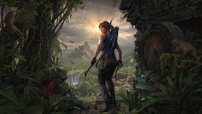 לארה קרופט באומנות מפתח עבור Shadow of the Tomb Raider: Definitive Edition.