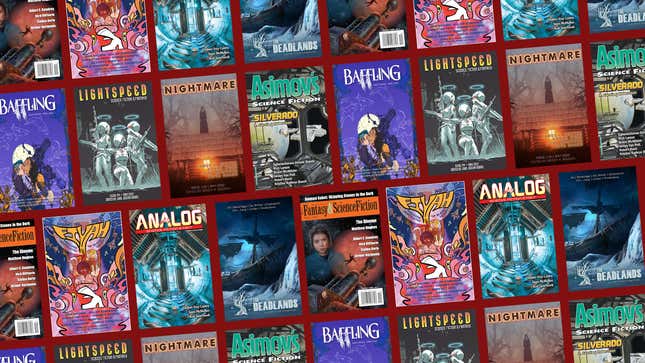A selection of short fiction magazine covers