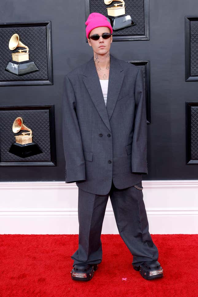 Justin Bieber attends the 64th Annual GRAMMY Awards at MGM Grand Garden Arena on April 03, 2022 in Las Vegas, Nevada. (