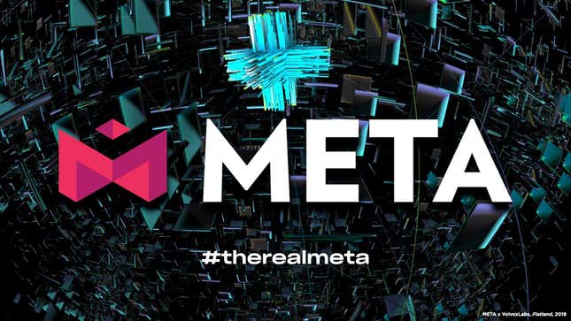 An image with the word "Meta" along with the hashtag "therealmeta" is shown.