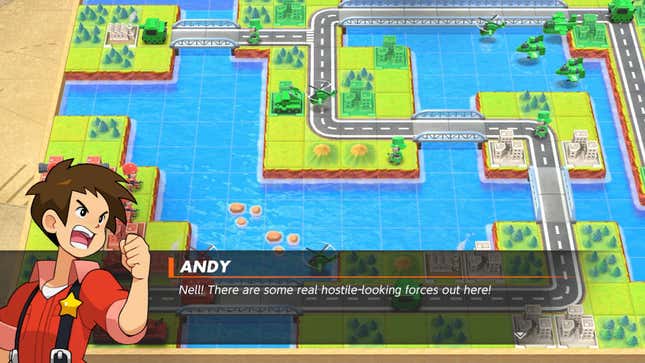 Andy shouts at his troops in Advance Wars ReBoot