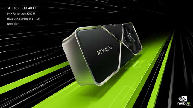 Imagen para el artículo titulado La nueva gráfica RTX 4090 de Nvidia promete ser de 2 a 4 veces más rápida que su predecesora