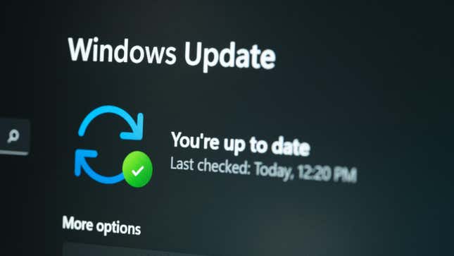 computer screen showing a Microsoft Windows update