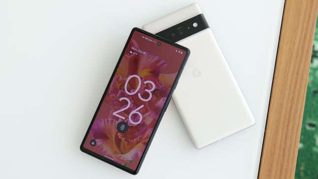 An image of the Google Pixel 6 and Pixel 6 Pro lying on a table