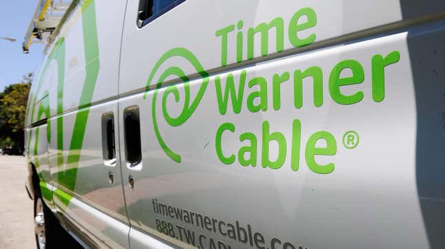 A Time Warner Cable van is parked on the street on August 3, 2011 in Los Angeles, California.