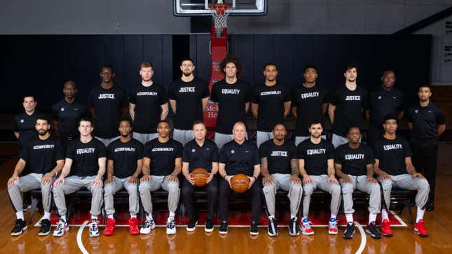 Image for article titled Washington Wizards Demand Justice, Accountability and Equality in Team Photo