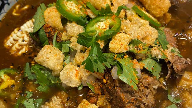 Image for article titled Resurrect leftover birria in a delectable bowl of ramen