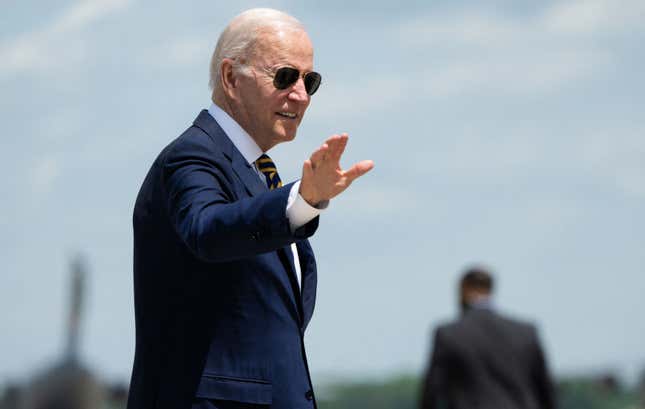 US President Joe Biden arrives to board Air Force One prior to departure from Joint Base Andrews in Maryland, May 19, 2022, as he travels to South Korea and Japan on his first trip to Asia as President.