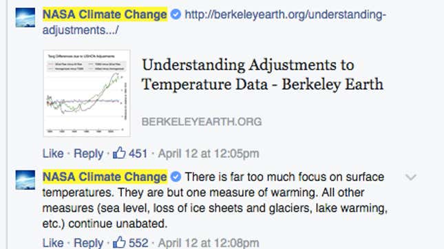 NASA is firing back at climate change deniers.