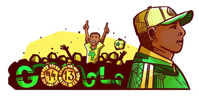 Image for article titled Google is honoring Nigerian soccer legend, Stephen Keshi with a doodle