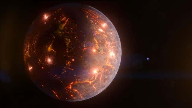 An artist’s rendering of the planet, called LP 791-18 d.