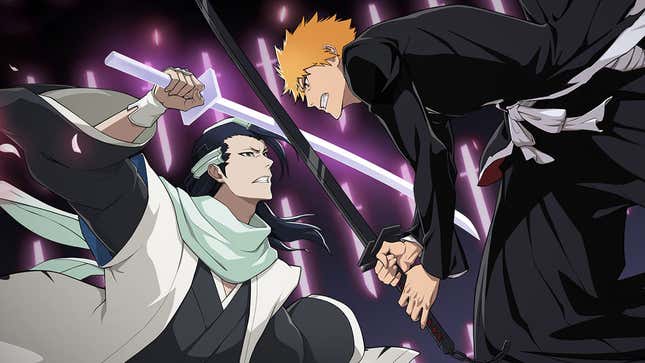 Das Schlüsselbild von Bleach: Soul Resonance zeigt Byakuya und Ichigo im Kampf.