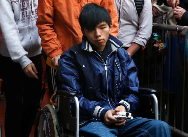 Joshua Wong during the hunger strike.