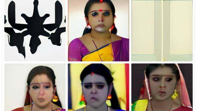 AI-generated images of women wearing saris