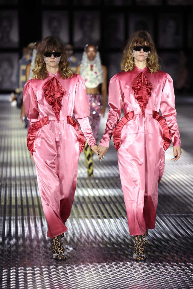 Image for article titled Milan Fashion Week 2022: Bodysuits, Thigh-High Boots, and Titty Twisters