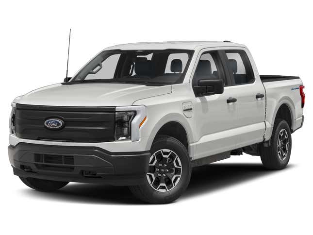 Ford F-150 Lightning / Pro 4WD SuperCrew 5.5' Box 2023. Front 3⁄4, Facing to the Left