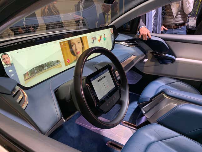 Byton's M-Byte SUV, displayed at the CES 2019/