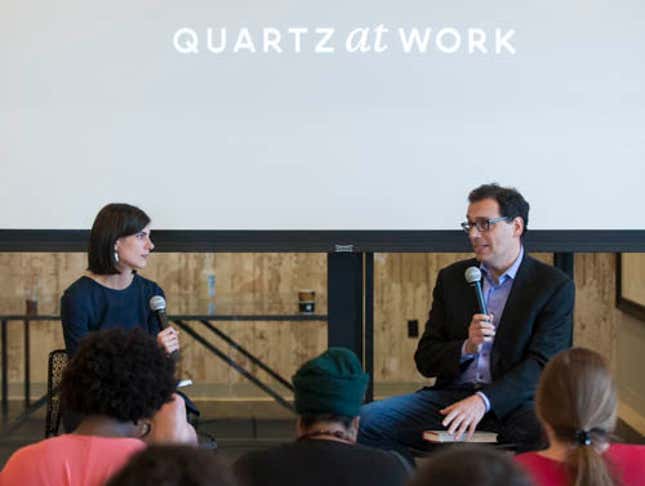 Quartz at Work deputy editor Sarah KesslQuartz at Work deputy editor Sarah Kessler talks "Gigged" with Daniel Pink.er talks "Gigged" with Daniel Pink.