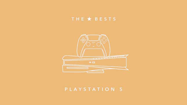 An illustration of a PlayStation 5, showing off the best PS5 games.