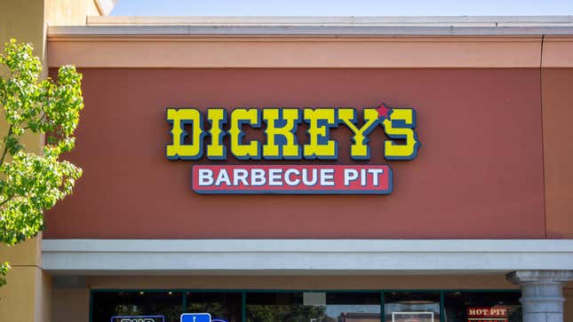 Outside of a Dickey's Barbecue Pit restaurant