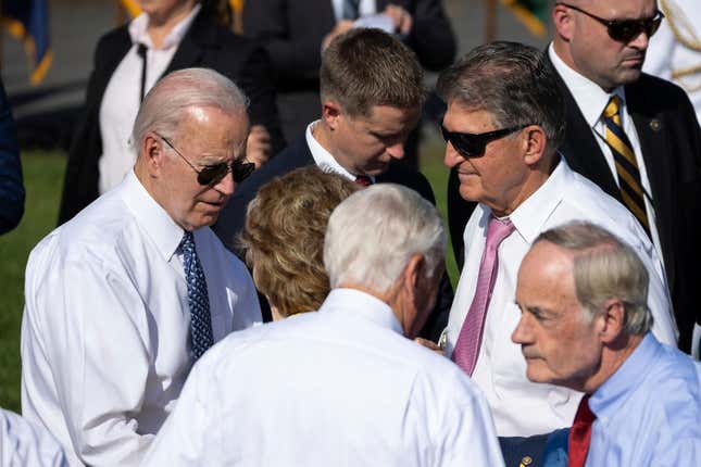 President Joe Biden and Sen. Joe Manchin at a September White House celebration of the passage of the Inflation Reduction Act.