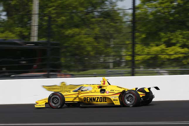 Scott McLaughlin in his No. 3 Team Penske Chevrolet during practice for the 2022 Indy 500