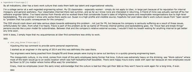 Image for article titled A female engineer’s account of working at Uber alleges rampant sexism repeatedly ignored by execs and HR