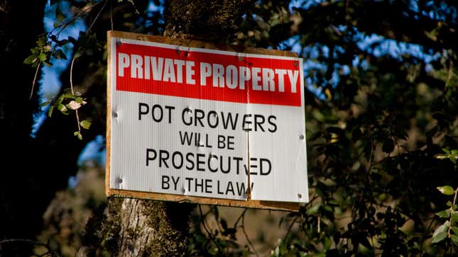 A sign posted in Mendocino county.