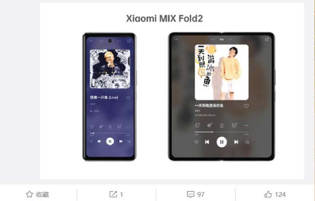 Imagen para el artículo titulado Se filtra el Xiaomi Mix Fold 2 justo antes de la presentación de los nuevos plegables de Samsung