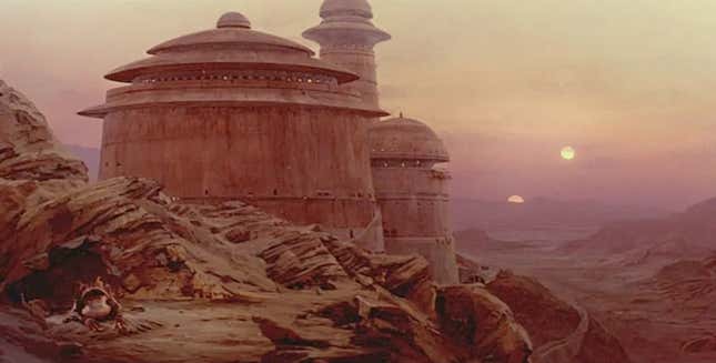 Un fotograma del planeta Tatooine en El Imperio Contraataca