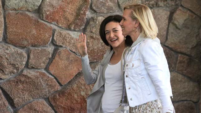 Sheryl Sandberg, COO of Facebook, and Marne Levine, COO of Instagram, attend the annual Allen and Co. Sun Valley media conference in Sun Valley, Idaho, U.S., July 9, 2019.