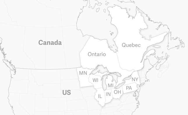 The Great Lakes border region
