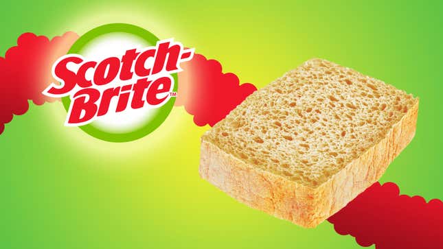 Image for article titled Scotch-Brite Unveils New Scouring Bread For Wiping Up Leftover Pasta Sauce On Plate