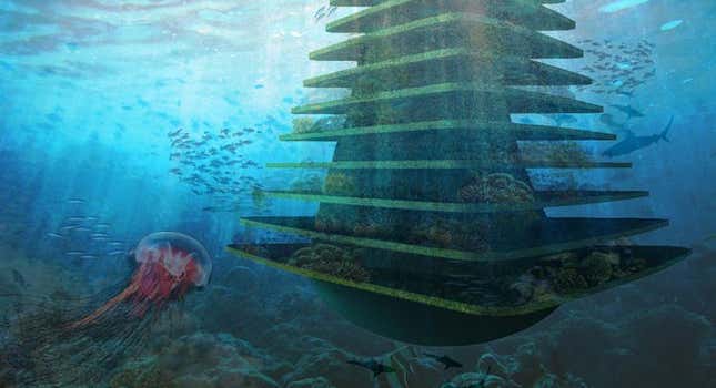 The underwater portion of a “Sea Tree.”
