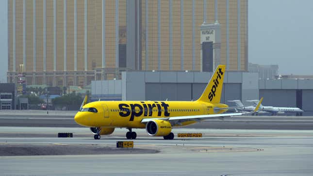 A Spirit Airlines Airbus A32neo. 