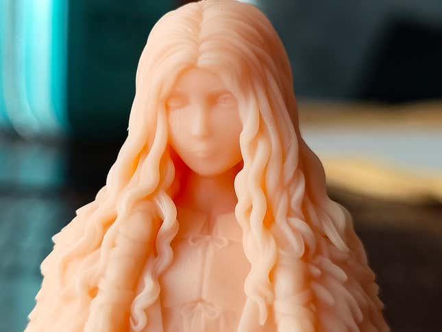 Detalle de una figura de Ranni impresa en 3D.