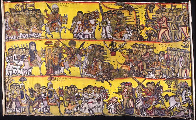 A 1930 painting depicting the Battle of Adwa