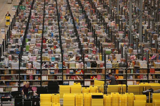 The vast majority of Amazon’s workforce are employed fulfilling the company’s sprawling supply chain.