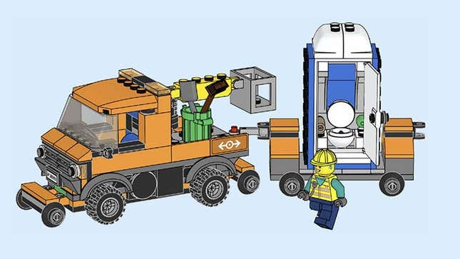 Imagen para el artículo titulado El último set que ha lanzado LEGO incluye un váter atascado de caca (sí, has leído bien)