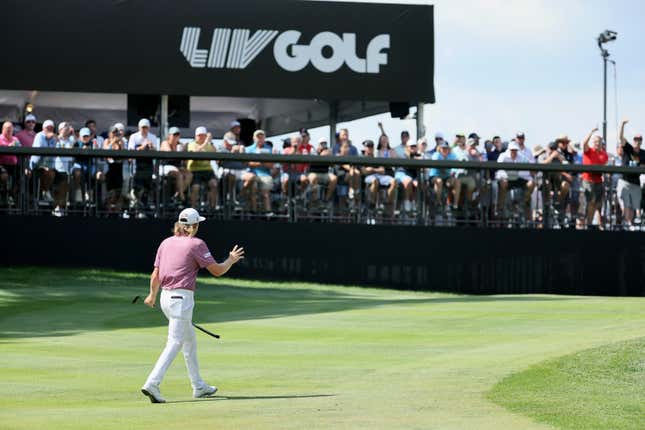 Australian golfer Cameron Smith plays in a LIV competition.