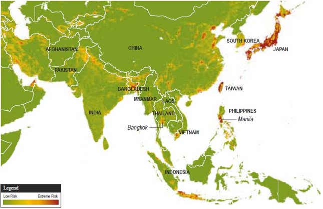 The global impact of natural disasters could soon rise in emerging economies like those of Southeast Asia.