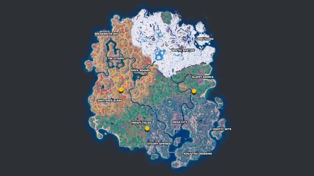 Une Carte De L'Île Fortnite Montre L'Emplacement Des Sismographes.