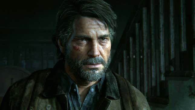 A The Last of Us Part 2 image of Joel looking kinda-sorta at the camera.