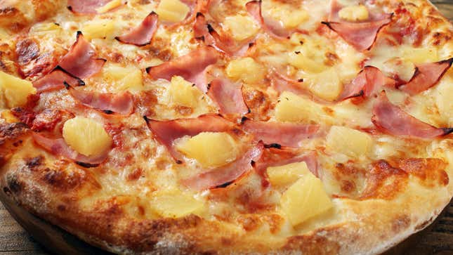 Pineapple and Canadian bacon pizza