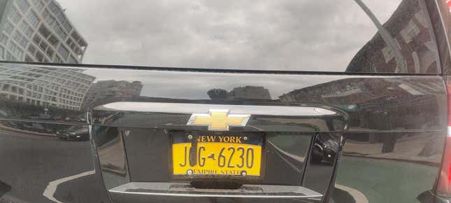 The illegally obscured license plate