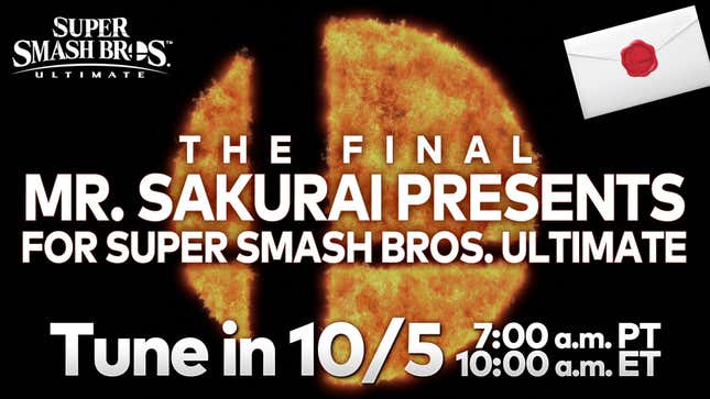 Image for article titled Smash Bros. Reveals Last Fighter In Dedicated October Nintendo Direct