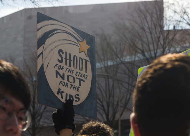 A sign held up during the march.