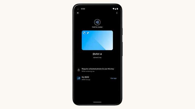 A photo of the digital car key feature