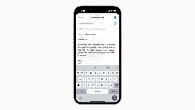 A photo of the dictation output on iOS 16